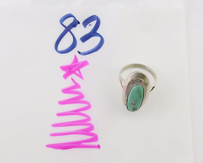Navajo Ring 925 Silver Kingman Turquoise Artist Signed Kachina C.80's