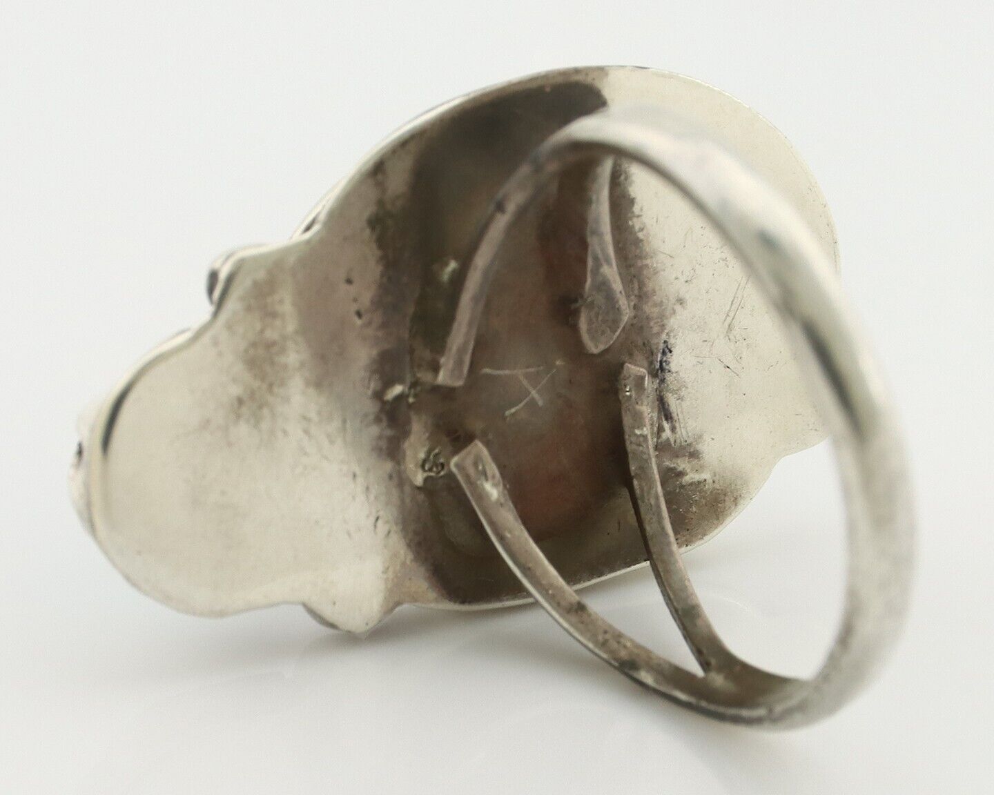 Navajo 2 Stone Ring 925 Silver Kingman Turquoise Native American Artist C.80's
