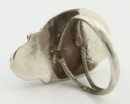 Navajo 2 Stone Ring 925 Silver Kingman Turquoise Native American Artist C.80's