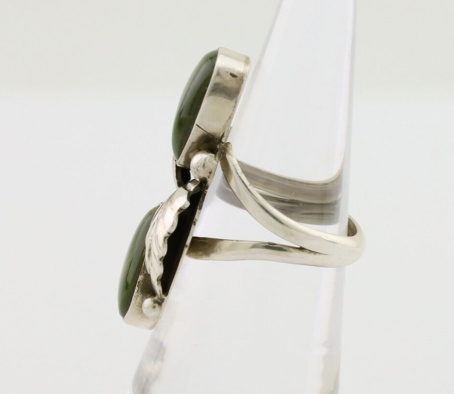 Navajo Ring 925 Silver Natural Green Turquoise Native American C.80's