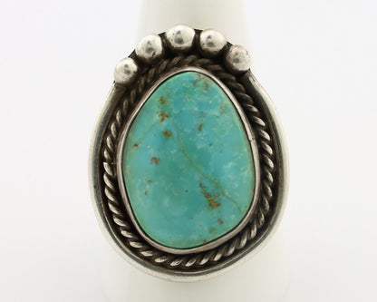 Navajo Ring 925 Silver Blue Turquoise Native American Signed C.80's