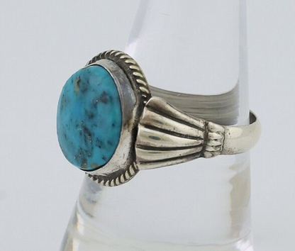 Navajo Handmade Ring 925 Silver Blue Turquoise Native American Artist C.80's