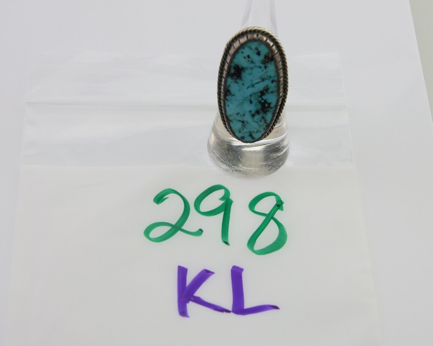 Navajo Ring 925 Silver Natural Blue Green Turquoise Fred Guerro C.80's