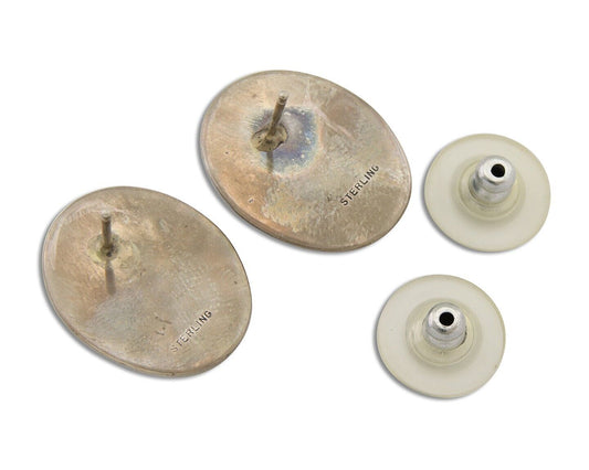 Navajo Earrings 925 Silver Natural Blue Native American Artist C.80's