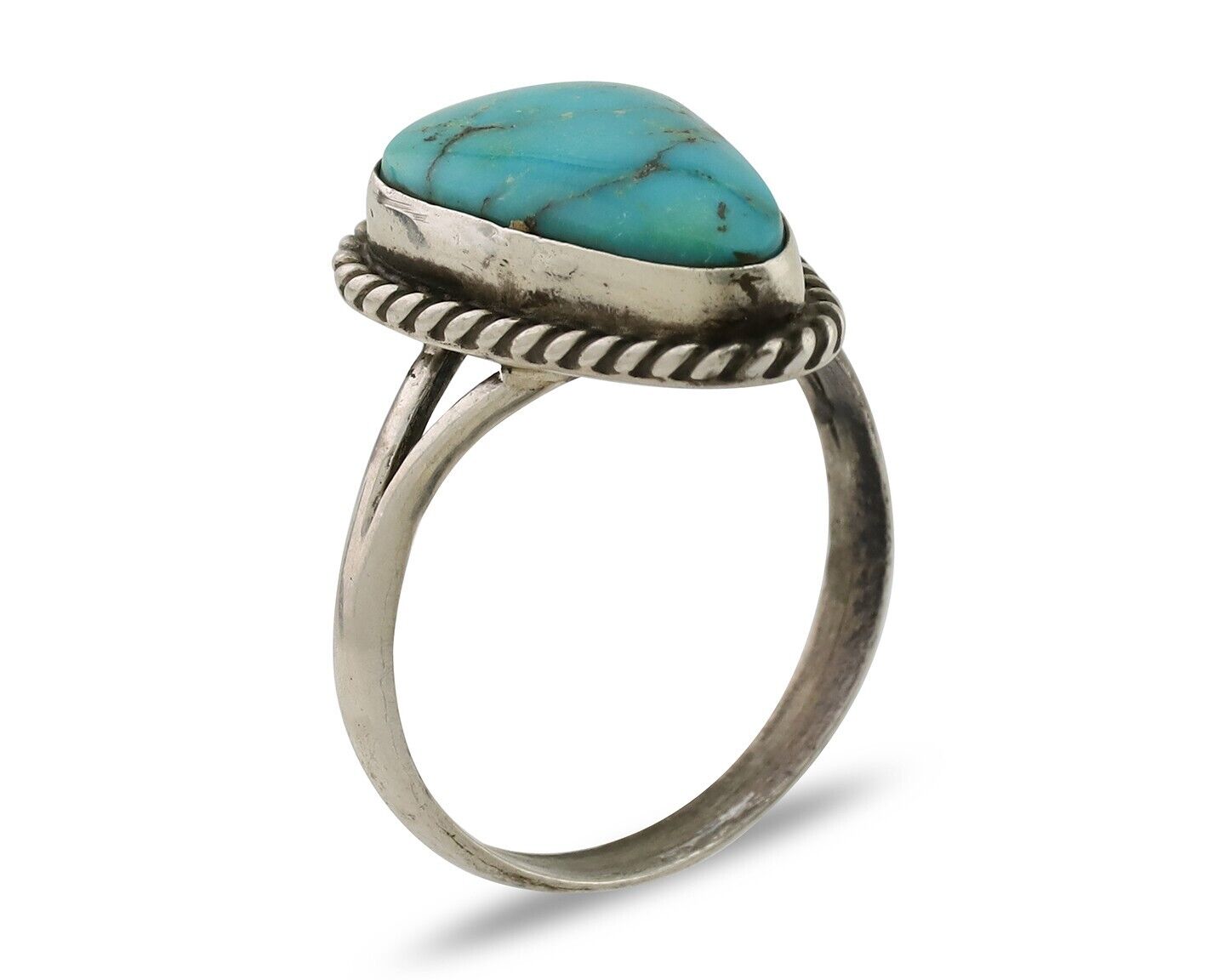 Navajo Handmade Ring 925 Silver Turquoise Native American Artist C.80's