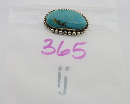 Navajo Pin Pendant 925 Silver Globe Turquoise Artist Signed Doug Zachary C.80's