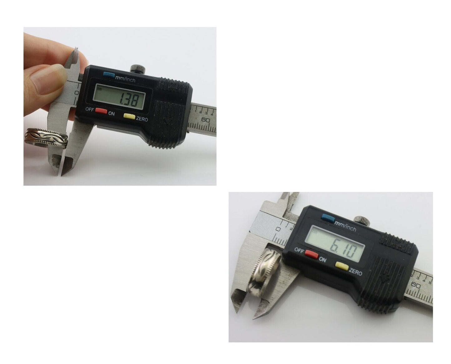 Navajo Hand Stamped Band 925 Silver 6.0 mm Native Artist Size 6.0 C.80's