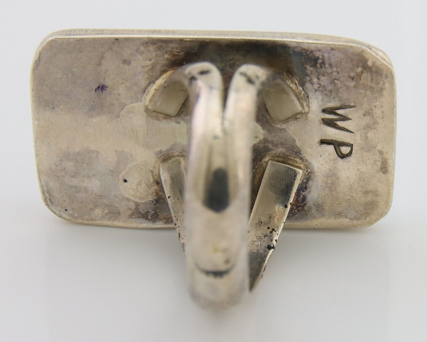 Navajo Ring 925 Silver Inlaid Natural Gemstone Signed WP Size 5.25