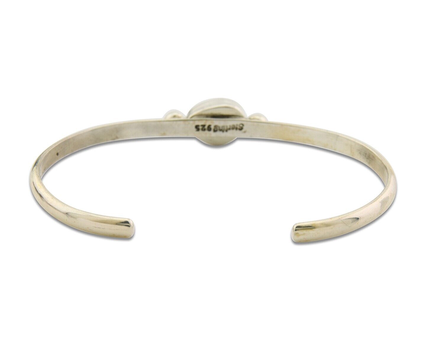 Navajo Bracelet .925 Silver Mediterranean Red Coral Cuff Native Artist C.80's