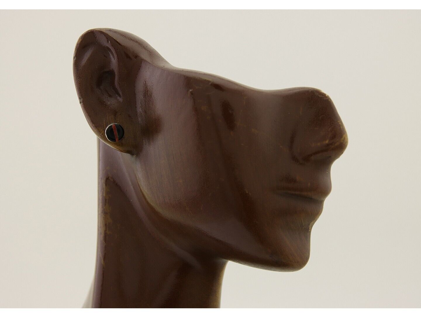 Navajo Earrings 925 Silver Inlaid Natural Onyx & Coral Native Artist C.80's