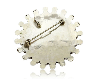 Zuni Signed Artist Victoria Unkestine Inlaid .925 SOLID Silver Tewa Pendant Pin