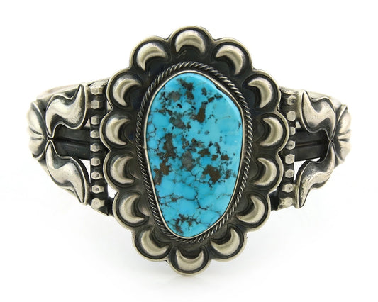 Navajo Cuff Bracelet Sterling Silver Turquoise Native Artist Signed Paul Begay
