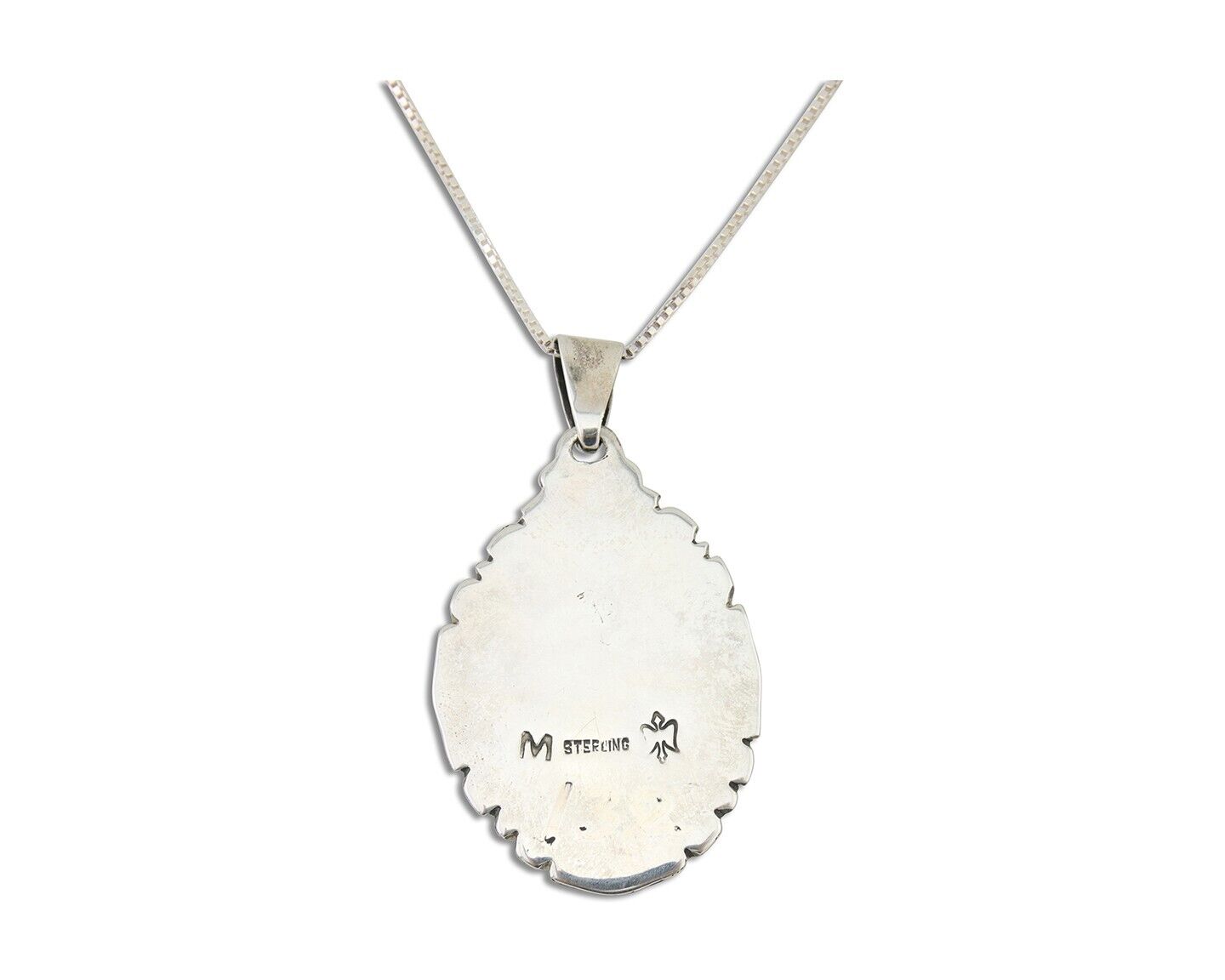 Navajo Necklace 925 Silver Natural Blue Turquoise Artist Signed M Montoya C.80's