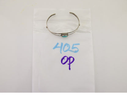 Navajo Hand Stamped Cuff Bracelet Turquoise 925 Silver Native American Artist