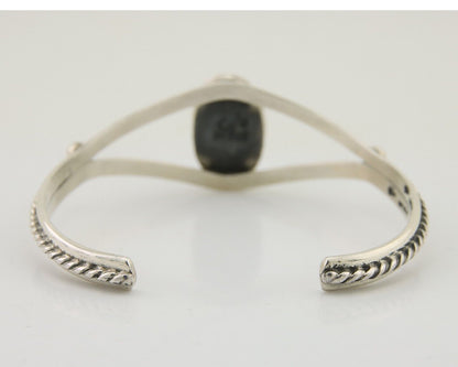 Navajo Bracelet 925 Silver Blue Turquoise Artist Signed Gecko C.80's