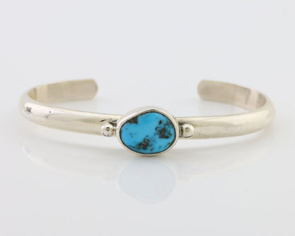 Navajo Cuff Bracelet 925 Silver Natural Blue Turquoise Native American C.80's