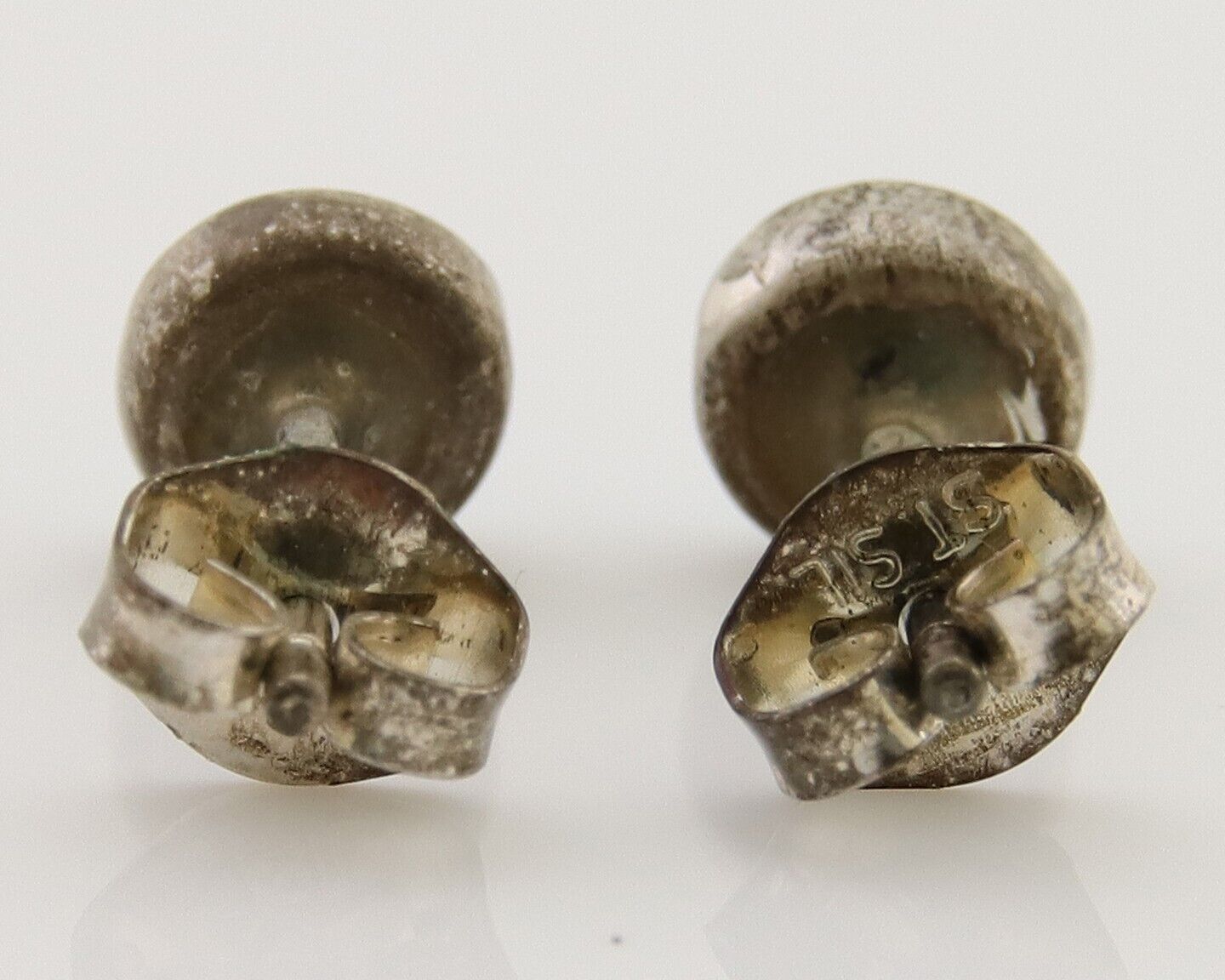 Navajo Earrings 925 Silver Inlaid Natural Turquoise Native American Artist C.80s