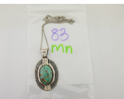 Navajo Necklace 925 Silver Natural Turquoise Artist M Montoya C.80's