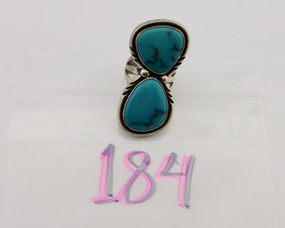 Navajo Handmade Ring 925 Silver Natural Tuquoise Artist Signed RD C.80's