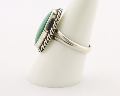 Navajo Ring 925 Silver Kingman Turquoise Artist Signed M Montoya C.80's