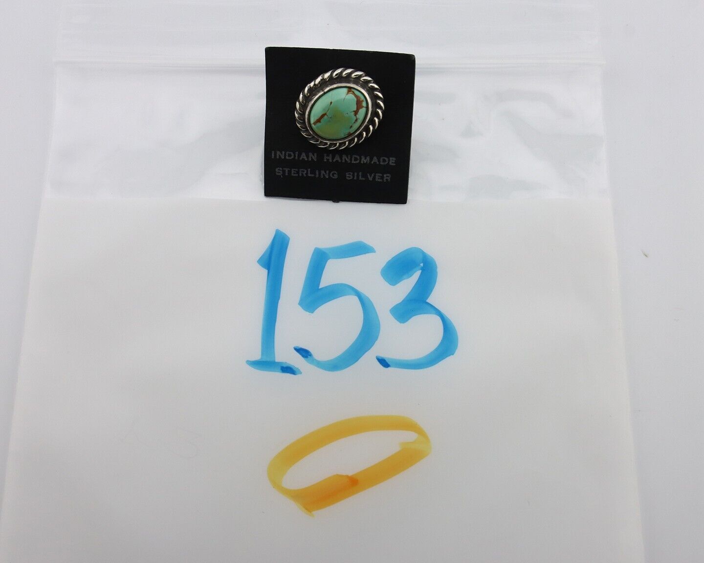 Navajo Tie Tack 925 Silver Natural Mined Turquoise Native American Artist C.80's