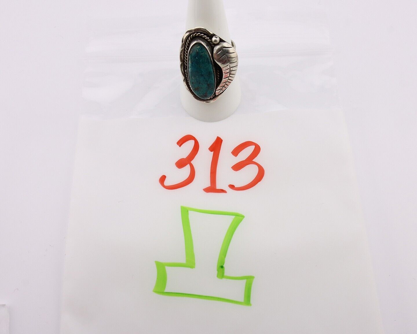 Navajo Handmade Ring 925 Silver Turquoise Native American Artist C.80's