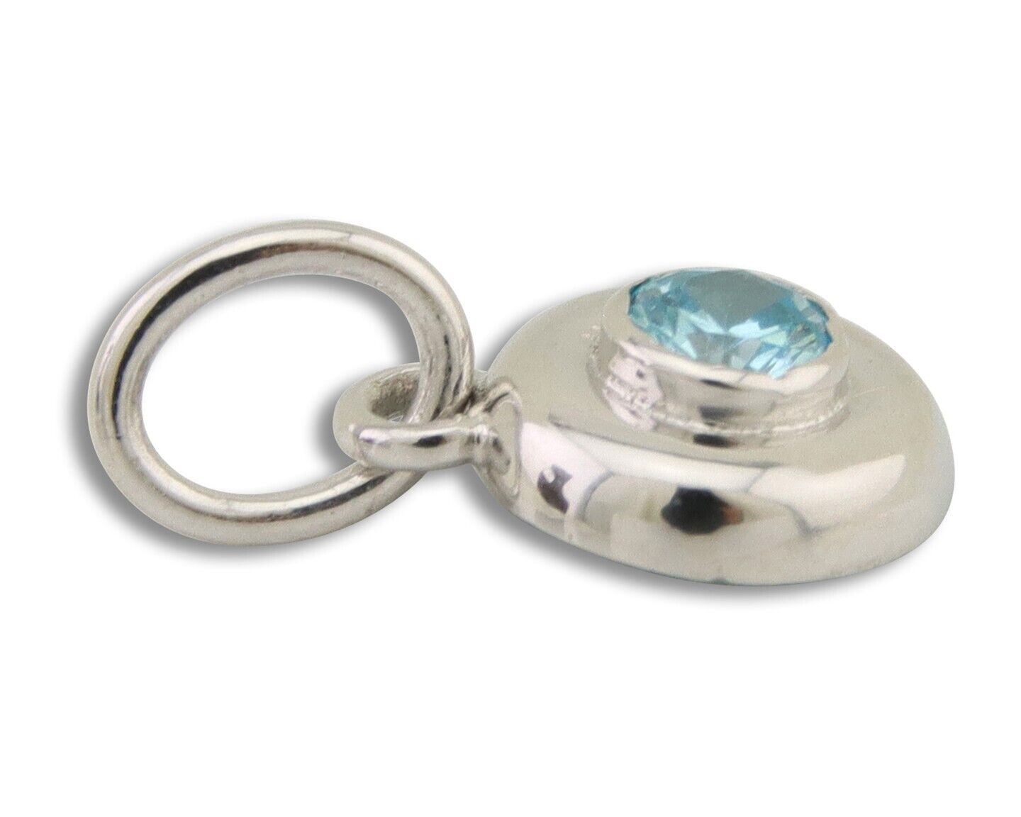 March Birthstone Pendant 14k White Gold