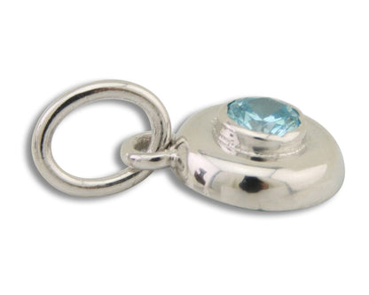 March Birthstone Pendant 14k White Gold