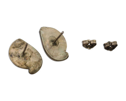 Navajo Earrings 925 Silver Natural Turquoise Native American Artist C.80's