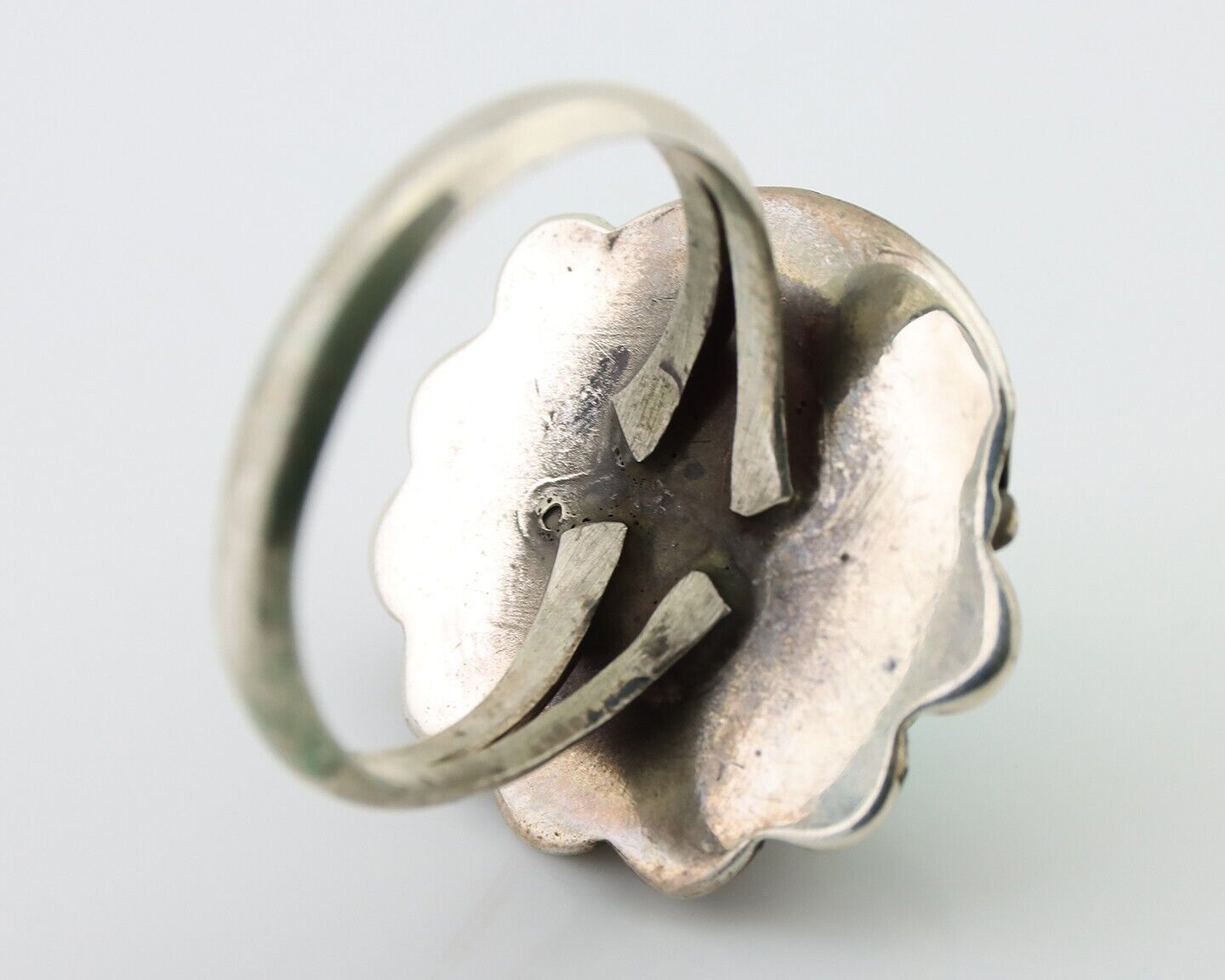 Navajo Handmade Ring 925 Silver Kingman Turquoise Native American Artist C.80's
