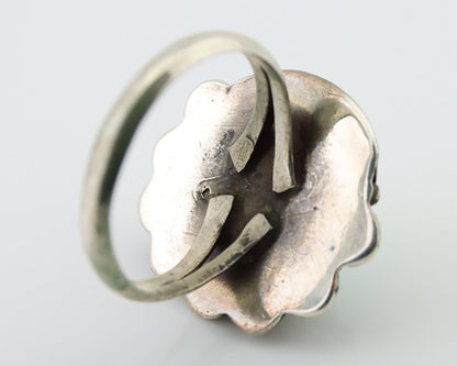 Navajo Handmade Ring 925 Silver Kingman Turquoise Native American Artist C.80's