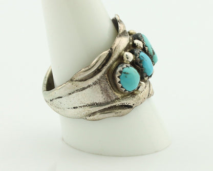 Zuni Ring .925 Silver Natural Sleeping Beauty Turquoise Native Artist C.80's