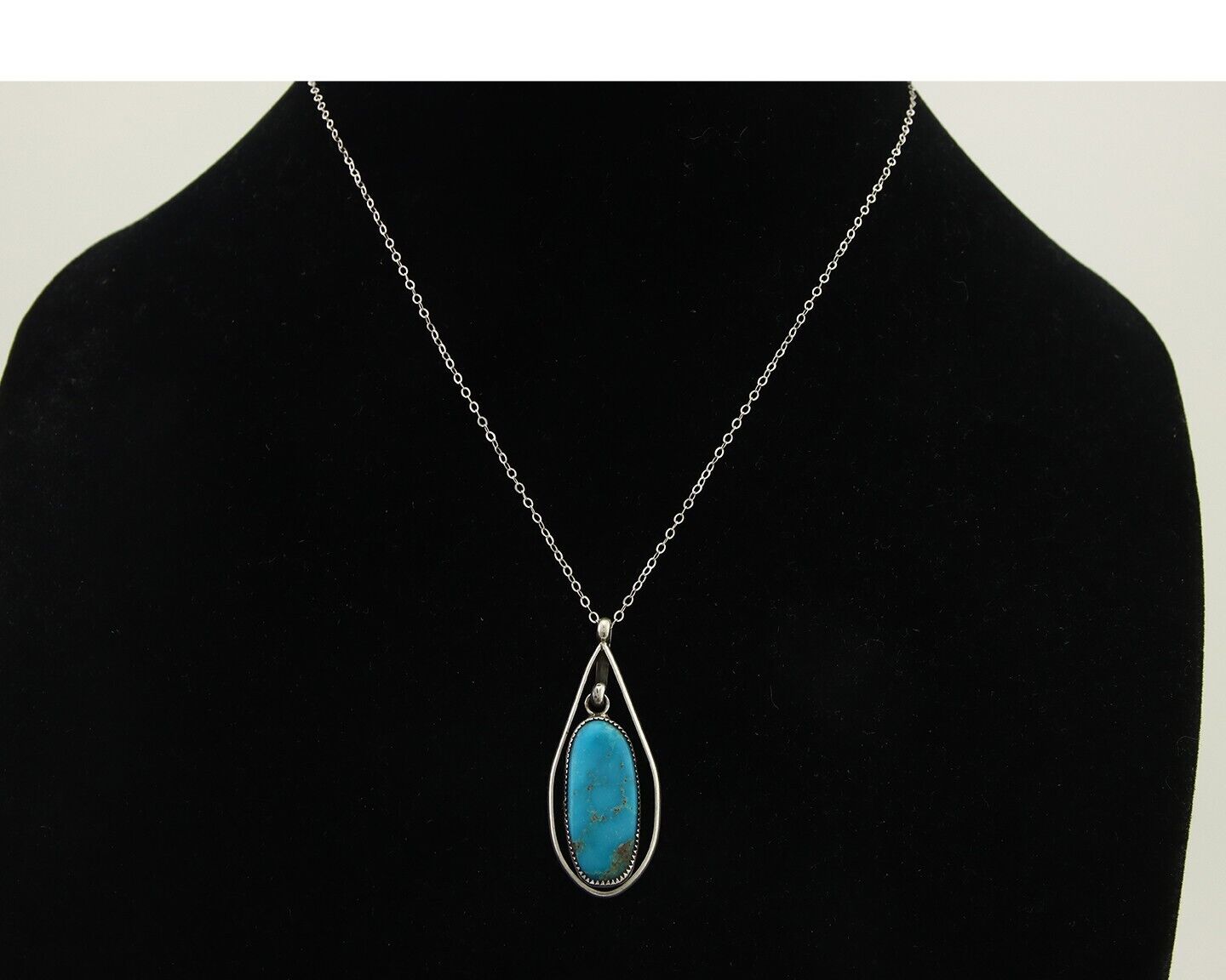 Navajo Necklace 925 Silver Natural Turquoise Native American C.80's