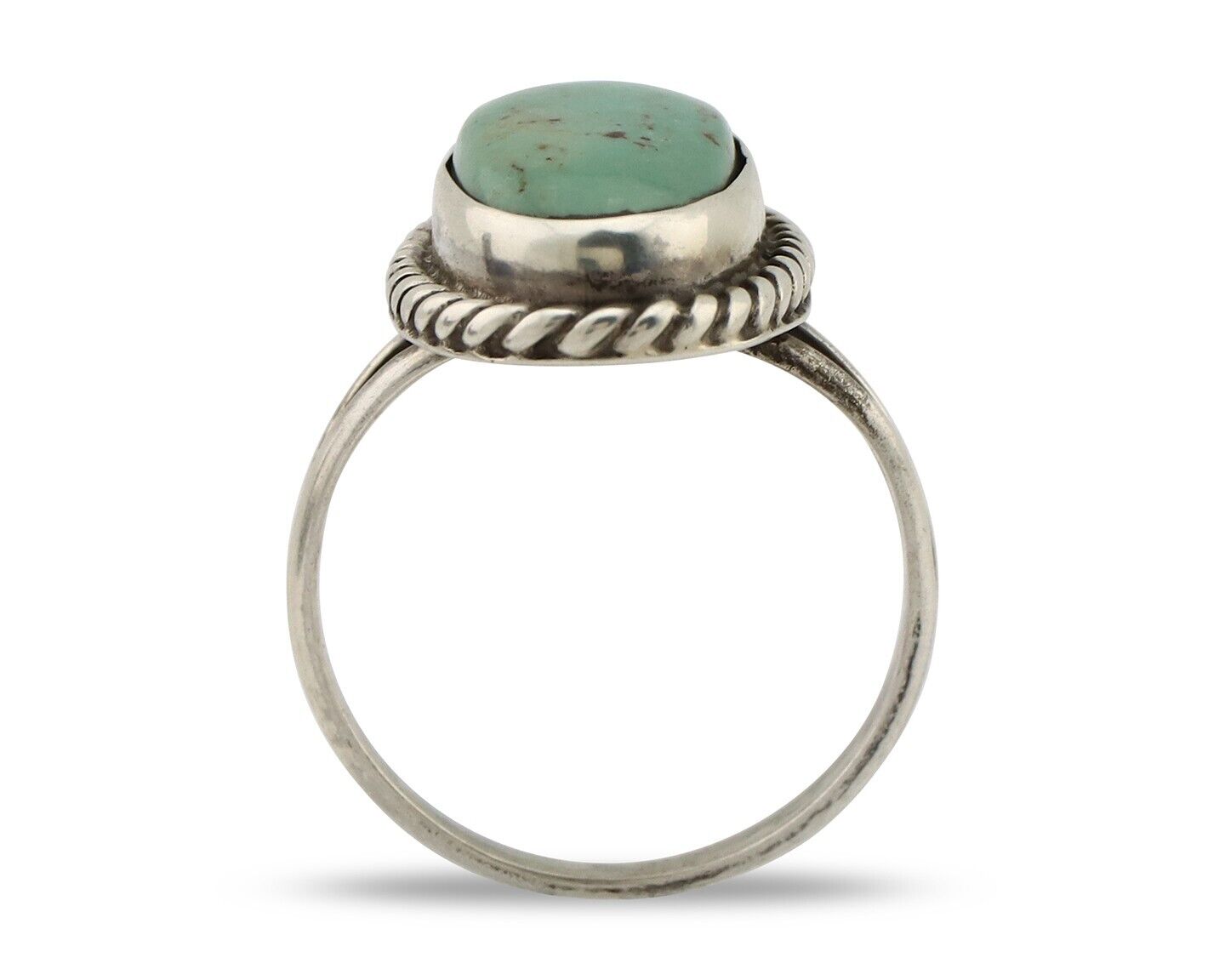 Navajo Ring 925 Silver Kingman Turquoise Artist Signed M Montoya C.80's