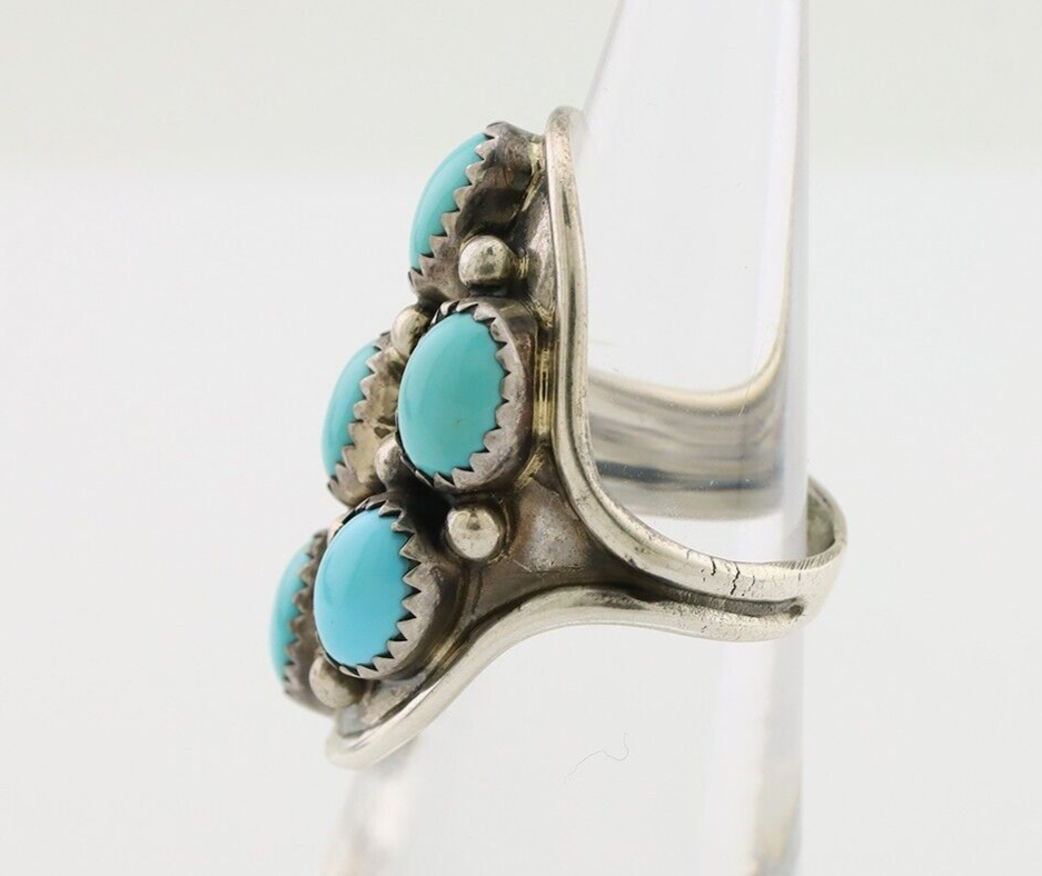Navajo Handmade Ring 925 Silver Kingman Turquoise Native American C.80's