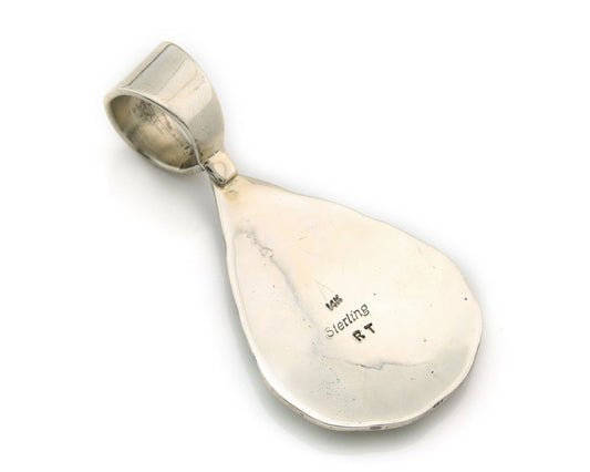 Navajo Kokopelli Pendant Sterling Silver & Gold Authentic Traditional Signed RT