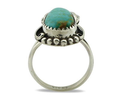 Navajo Ring .925 Silver Natural Mined Southwest Turquoise Artist Signed SN C80s