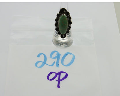 Navajo Handmade Ring 925 Silver Green Turquoise Native Artist C.80's