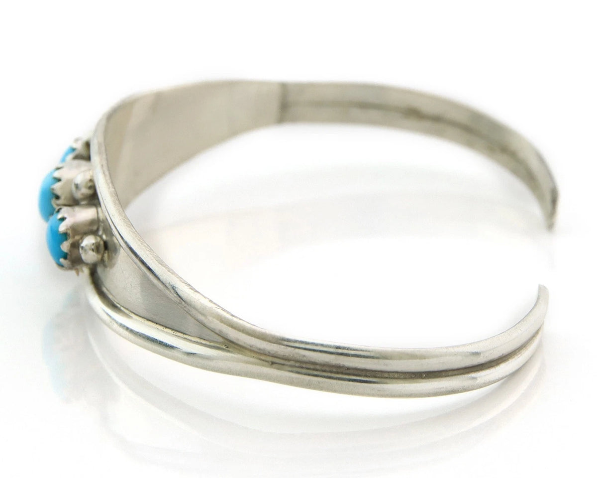 Childs Navajo Cuff Bracelet Sterling Silver Turquoise Vintage