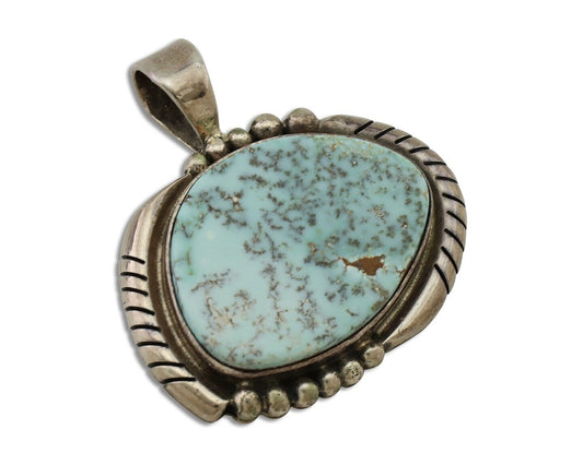 Navajo Turquoise Pendant 925 Silver Artist Signed Doug Zachary C.80's