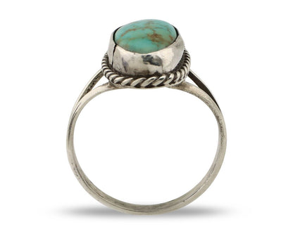 Navajo Ring 925 Silver Kingman Turquoise Artist Native American Signed C.80's