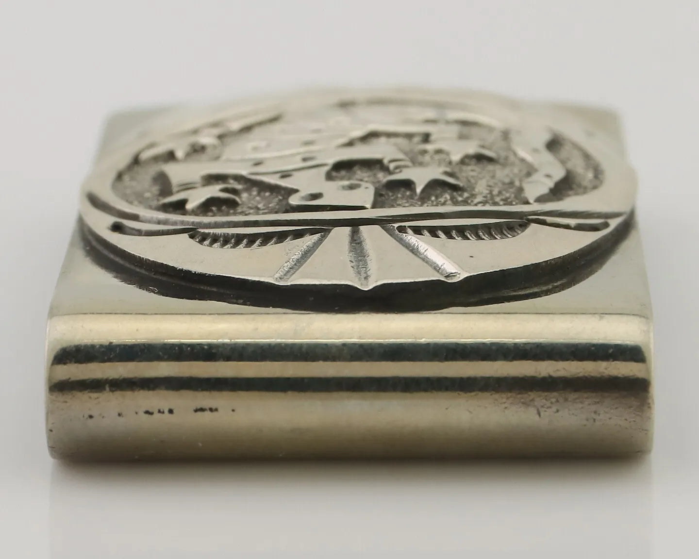 Navajo Lizard Money Clip .925 Silver & .999 Nickle Signed Gibson Gene C.80's