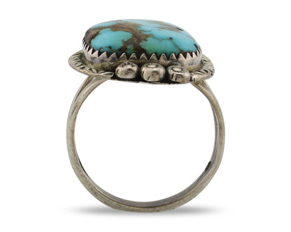 Navajo Ring 925 Silver Blue Turquoise Artist Signed Roy Buck C.80's