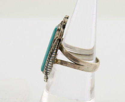 Navajo Handmade Ring 925 Silver Natural Turquoise Native Artist C.80's