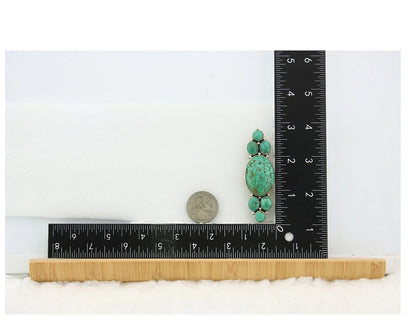 Navajo Handmade Pin Sterling Silver Turquoise Vintage Native Artist