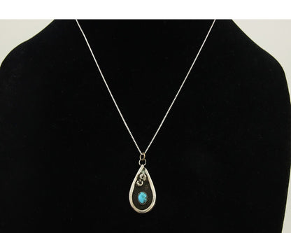 Navajo Necklace 925 Silver Natural Turquoise Native American C.80's