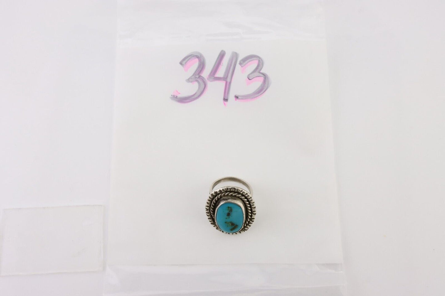 Navajo Handmade Ring 925 Silver Turquoise Native American Artist C.80's