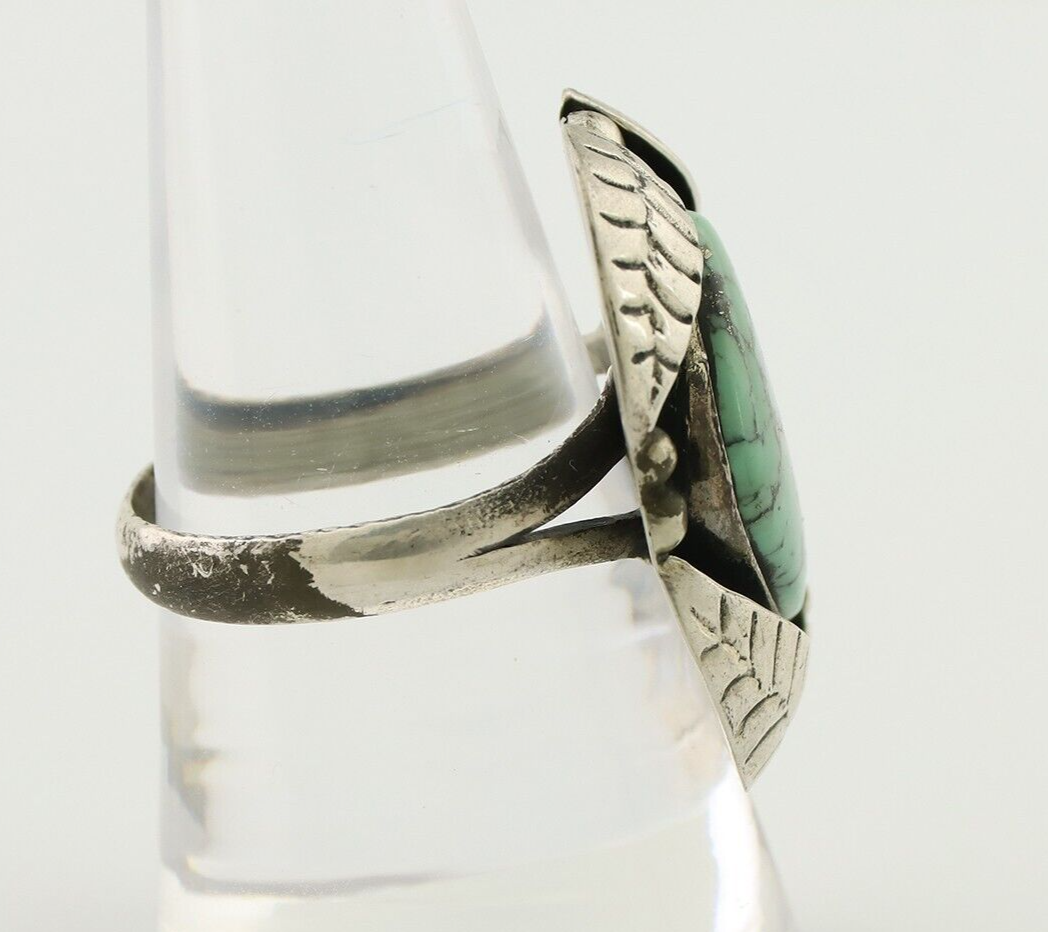 Navajo Ring 925 Silver Natural Turquoise Native American Artist C.80's