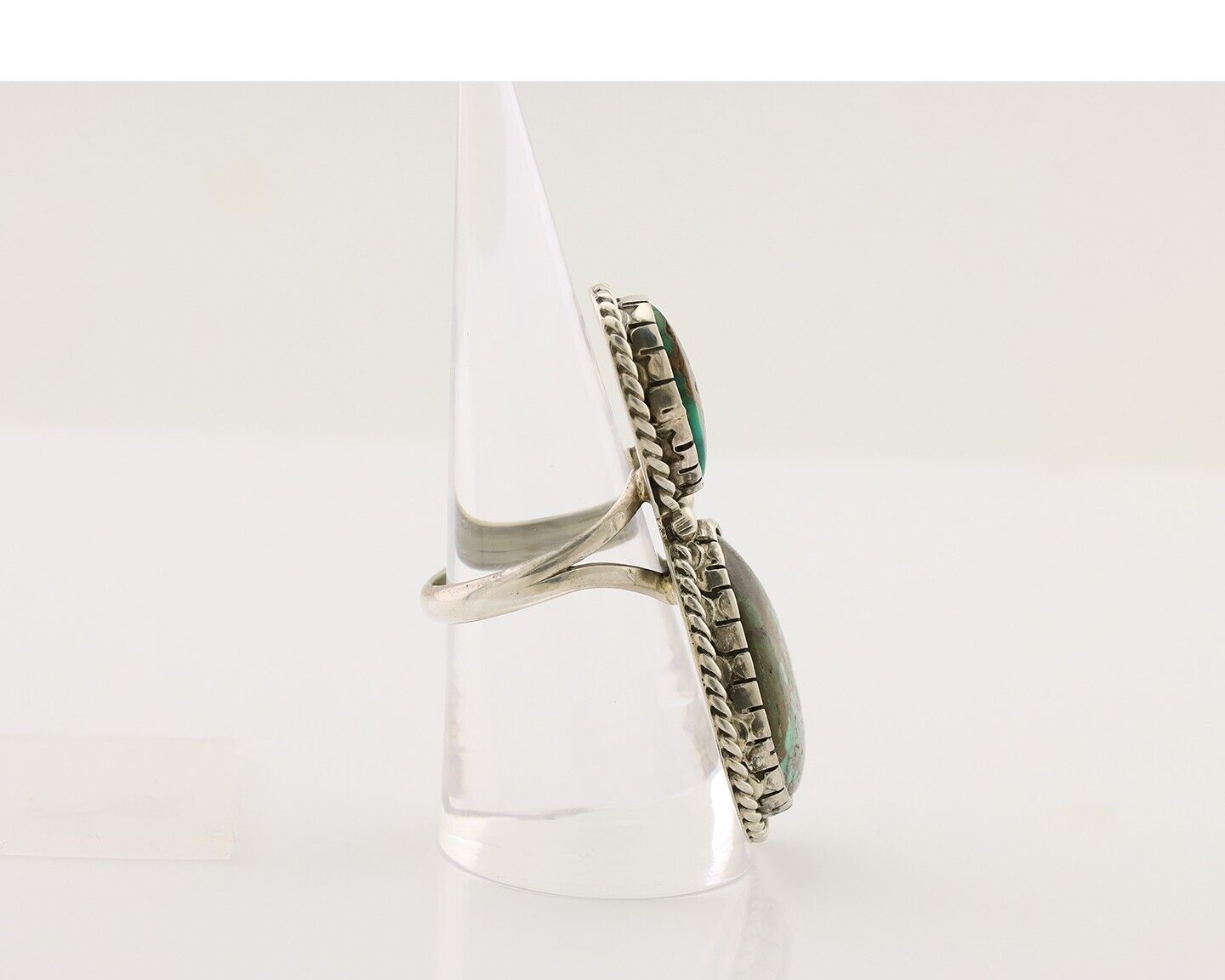 Navajo Handmade Ring 925 Silver Natural Tuquoise Artist Signed B Yazzie C.80's