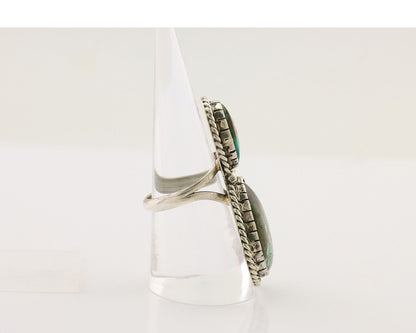 Navajo Handmade Ring 925 Silver Natural Tuquoise Artist Signed B Yazzie C.80's